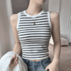 純棉條紋胸墊背心