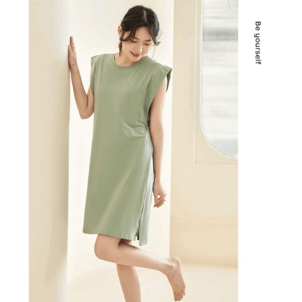 冰瓷棉無袖胸墊裙