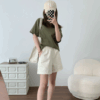 棉麻擴腿休閒短褲