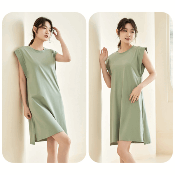 冰瓷棉無袖胸墊裙