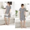 純棉條紋居家睡裙