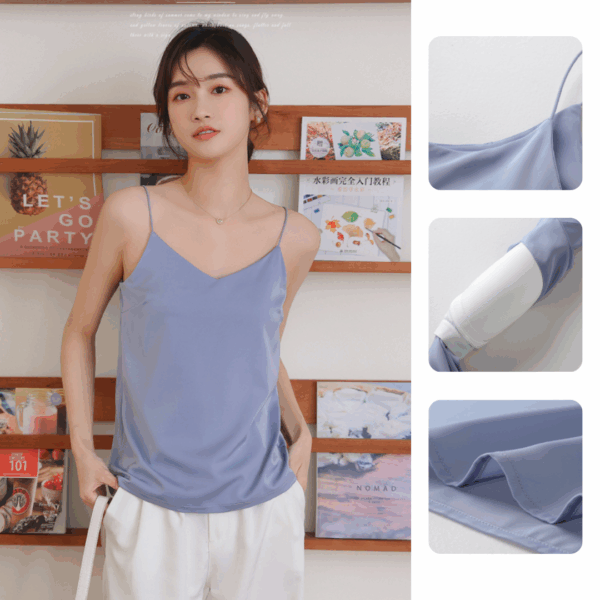 雪紡V領胸墊上衣